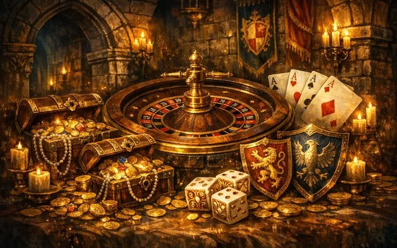 Casinia Casino homepage in stile medievale